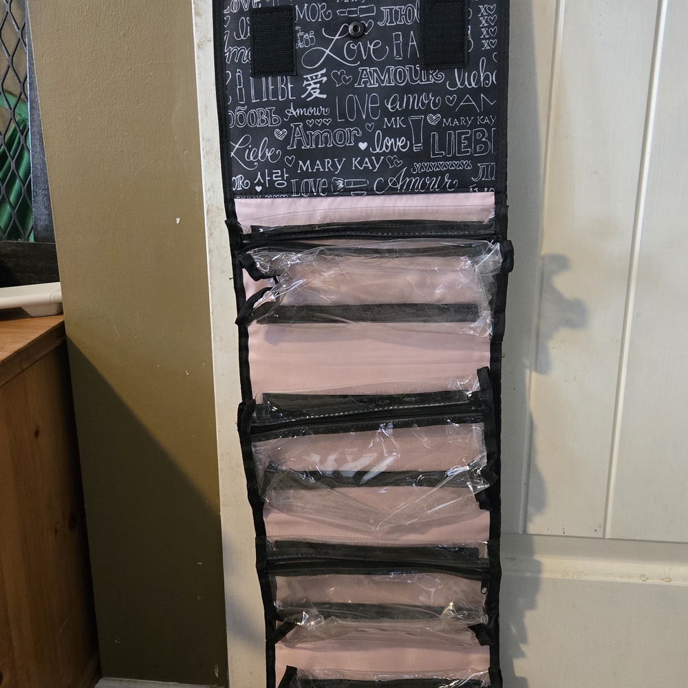 Mary Kay Hanging Makeup Organizer with Clear Zip Pockets